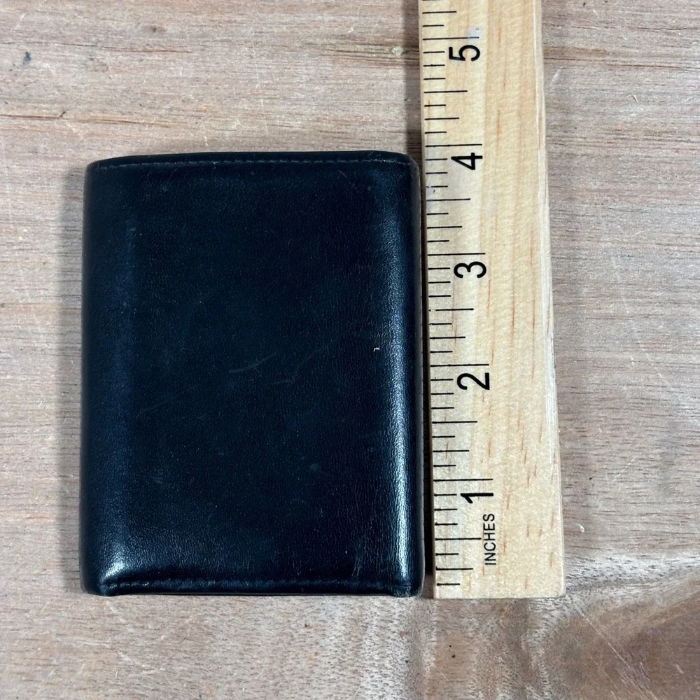 Buxton Mens Black Genuine Leather Trifold Wallet Classic Compact ID Window